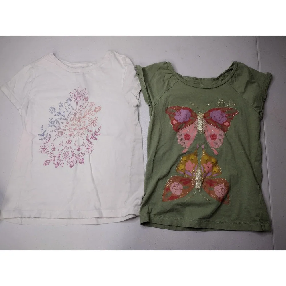 Carters Kid Girls Size 6 6x Tops Lot 6pc Butterfly Mermaid Tie Front Tanks Tees